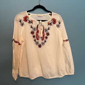Tory Burch Embroidered Peasant Blouse